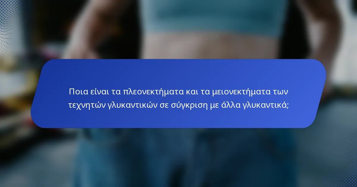 Ποια είναι τα πλεονεκτήματα και τα μειονεκτήματα των τεχνητών γλυκαντικών σε σύγκριση με άλλα γλυκαντικά;