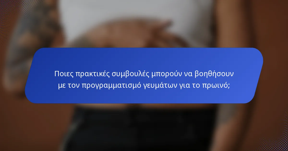 Ποιες πρακτικές συμβουλές μπορούν να βοηθήσουν με τον προγραμματισμό γευμάτων για το πρωινό;